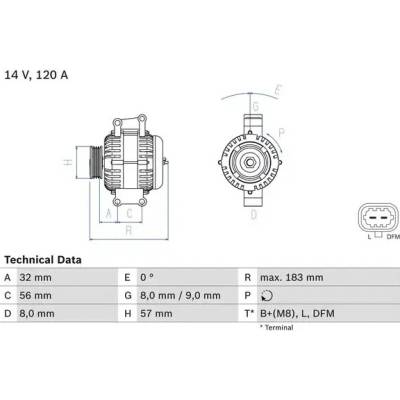 BOSCH Alternátor BO 0986044020