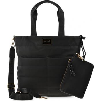 Monnari Prošívaná dámská taška měkká sportovní taška velká prostorní taška typu shopper na rameno + organizér černá