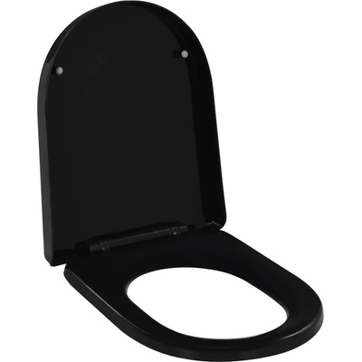 vidaXL Тоалетна седалка, плавно затваряне, бърз монтаж/демонтаж, черна (145022)