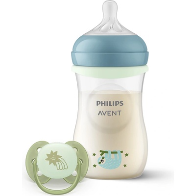 Philips Комплект за бебе Philips AVENT Natural Response SCD838/17 светещи в тъмното шише и залъгалка (00A.0676.001)