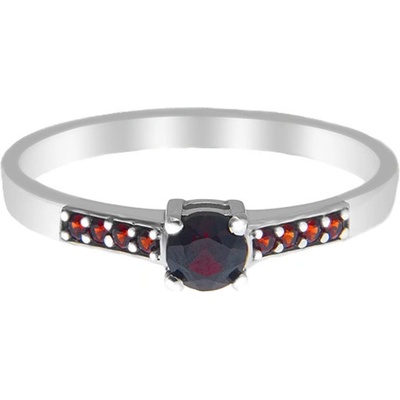 Český granát prsten stříbrný 121074