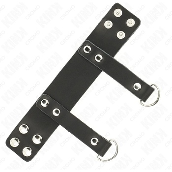 Кожен ринг за тестиси, двойна фиксация и халки - Kink D-Shape Ring (D-241255)
