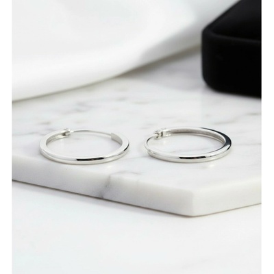 Presinsky Elegantné strieborné kruhové náušnice pre ženy ø21mm EZB116636