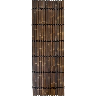 Panel z půlkruhových bambusových tyčí tmavě hnědé barvy 90 x 270 cm