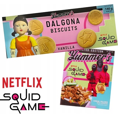 Yummers Squid Game Dalgona pšeničné sušenky s vanilkovou příchutí 140 g