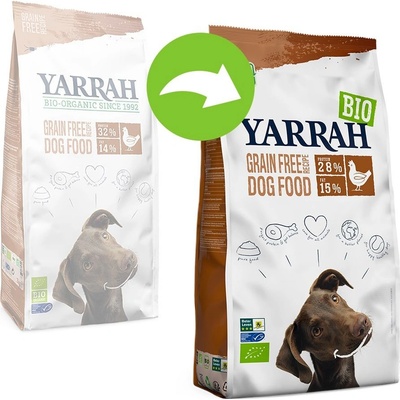 Yarrah bio bez obilovin s bio kuřecím 2 x 10 kg