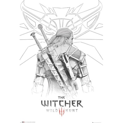 Plagát, Obraz - The Witcher - Geralt Sketch, 61 × 91.5 cm