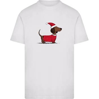 Mister Tee Тениска Christmas Dackel Tee white XXLUB-MT4074-00220 - Черен, размер 3XL