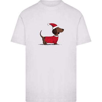 Mister Tee Тениска Christmas Dackel Tee white XXLUB-MT4074-00220 - Черен, размер 3XL