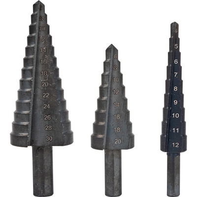 DEMA Stupňovité vrtáky 4-30 mm HSS TiAlN, 3-dielna sada