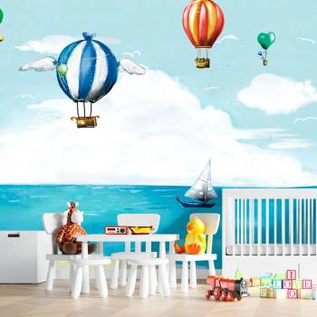 Image 1 of Art gift Фототапет Шарени летящи балони