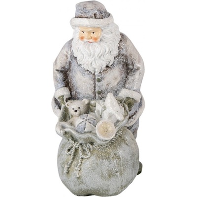 Vánoční dekorativní soška Santy s pytlem s dárečky – 10x7x13 cm