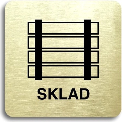 Accept Piktogram „sklad“ (80 × 80 mm) (zlatá tabuľka – čierna tlač bez rámika)