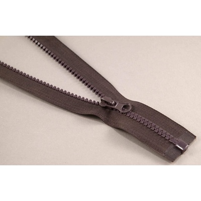 Deliteľný kostený zips - dĺžka (30 - 95 cm) - rôzne farby 40 cm Tmavo hnedá s okrúhlym jazdcom