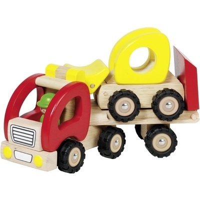 Goki Dřevěné tahací auto s nakladačem