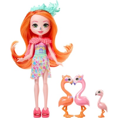 Mattel ENCHANTIMALS Sunshine Beach rodinka plameňáků Florinda Flamingo HRX85
