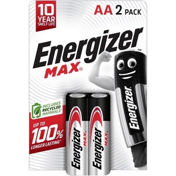Energizer max батерия с дълъг живот aa, алкална, 2бр. /пакет (e303327100)