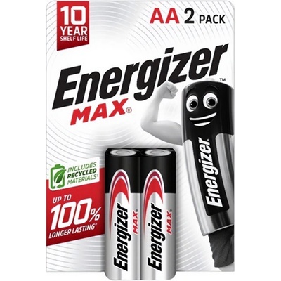 Energizer max батерия с дълъг живот aa, алкална, 2бр. /пакет (e303327100)