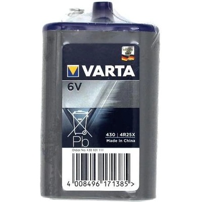 VARTA 4R25, Цинк карбонова батерия, 6V, 7.5Ah, 1 бр. в опаковка (VARTA-4R25-6V)