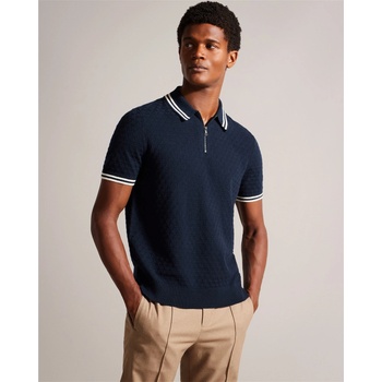 Ted Baker Блуза с яка Ted Baker Mahani Zip Polo Shirt - Navy