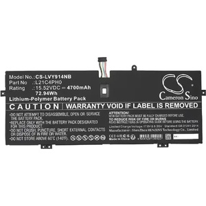 Cameron Sino Батерия за лаптоп LENOVO Yoga 9 14IAP7 L21B4PH0 LiPo 15.52V 4700mAh CAMERON SINO (CS-LVY914NB) - xtreme
