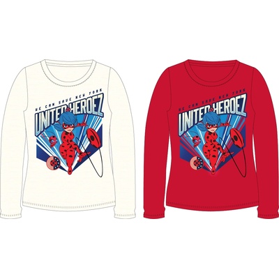 EPlus Тениска с дълъг ръкав за момичета Miraculous, кремава Размер - деца: 134