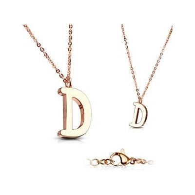 Šperky4U Zlacený ocelový řetízek s přívěškem iniciála OPD0231-D