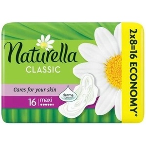Naturella Дамски превръзки с крилца Naturella Classic - Super, с лайка, 16 броя