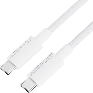 ACEFAST - Кабел за данни (C18-03) - Type-C към Type-C, бързо зареждане, 60W, 3A, устойчив на огъване, найлонова оплетка, 1.2 м - бял