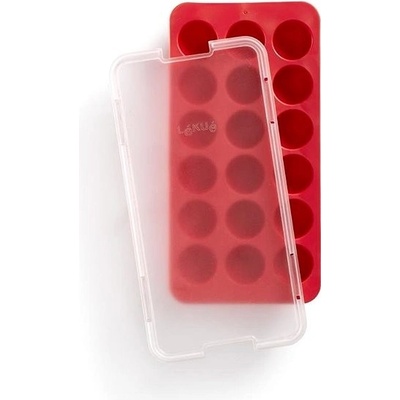 Lékué Silikonová forma na led Round Ice Cube Tray 18 kostek červená – Sleviste.cz