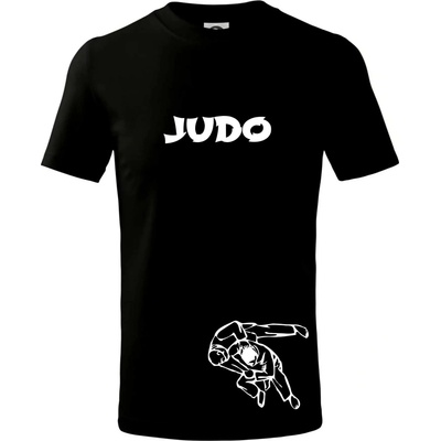 Judo nápis postavy tričko dětské bavlněné černá