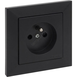 Legrand - Домашна розетка с рамка SUNO 250V черна (LR0065A)