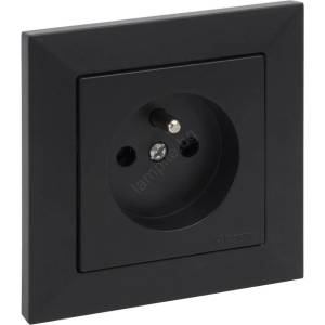 Legrand - стенен контакт 250V/16A с рамка SUNO черен (LR0065A)