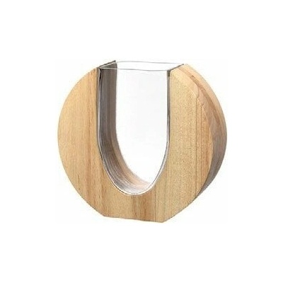Leonardo Váza dřevo/sklo 19cm LEGNO -