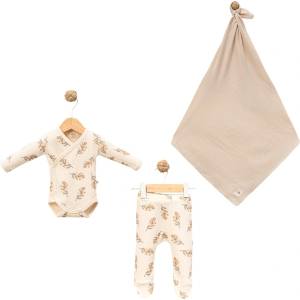 Minisse Комплект с пелена Minisse - 3-6 м, Leaves (5045MS-BEJ) - baby