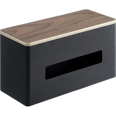 Černý kovový box na ubrousky Yamazaki Rin 26 x 11 cm