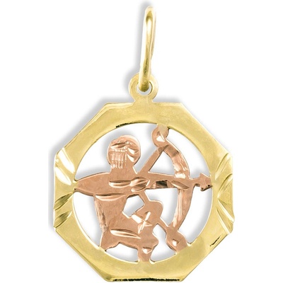 Gemmax Zlatý přívěsek Střelec měsíční znamení osmihran GUPCN 69191