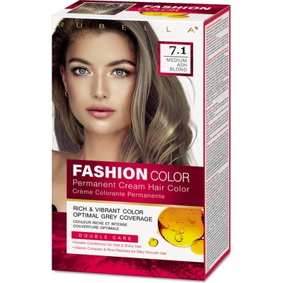 Rubella fashion color Dlho trvajúca Farba na vlasy stredne popelavá blond 7.1 505015 ml