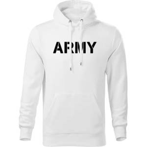 DRAGOWA мъжки суитшърт с качулка Army, бял, 320г/м2 (5771)