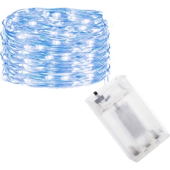 SPRINGOS LED řetěz Nano 5m 50LED 3xAA modrá