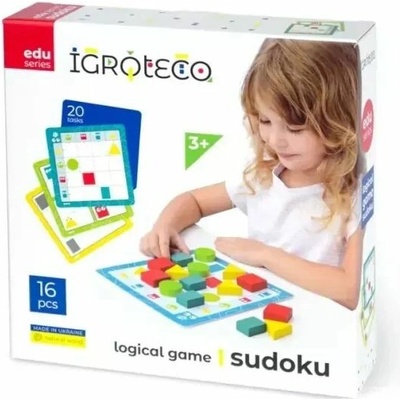 Logic Sudoku logická hra dřevo 16ks v krabičce 21x21x5cm