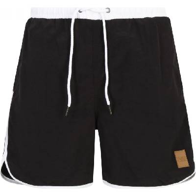 Dvoubarevné retro šortky na plavání Urban Classics Barva: černá - bílá, Velikost: XXL