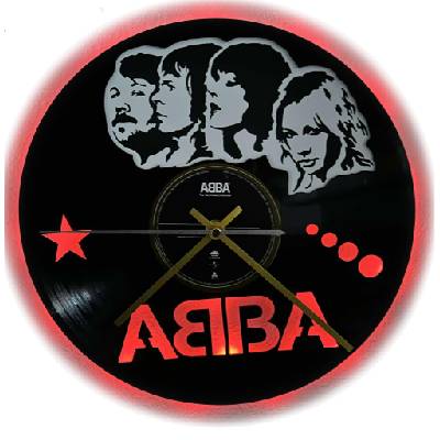 Hodiny - Abba - (Podsvícené) - Barva ručiček Zlatá, Napájení podvícení Baterie