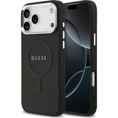 GUESS PU Saffiano MagSafe Заден калъф за iPhone 17 Pro Max Black Guess | Cheren | МЪЖЕ | UNI