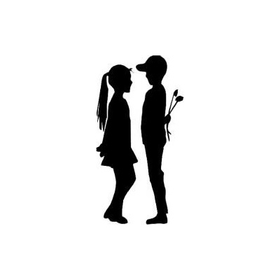 Chlapec a dívka plastová šablona 194 D 29x29cm