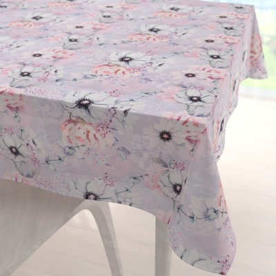 Biante Dekorační čtvercový ubrus PML-068 Růžové květy na šedofialovém 110x110 cm