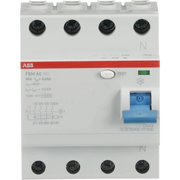 ABB ДТЗ 4p f204 rccb ac-63a/30ma (m518257)
