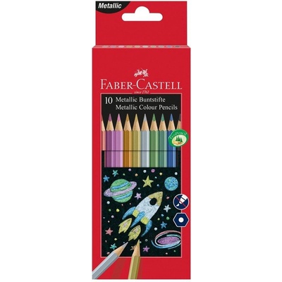 Faber-Castell Цветни моливи, 10 металикови цвята (1015120409)