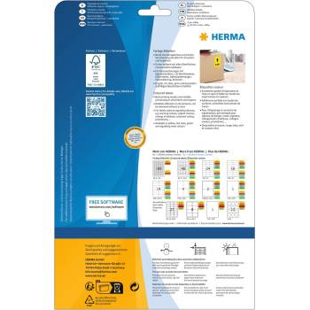 Herma Самозалепващи етикети, A4, 105 х 37.1 mm, жълти, 16 бр (1540100127)