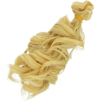 IDEAL Kučeravé vlasy pre bábiky teplá blond 15 x 100 cm